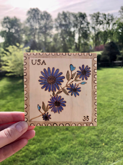 Blue Flower Stamp
