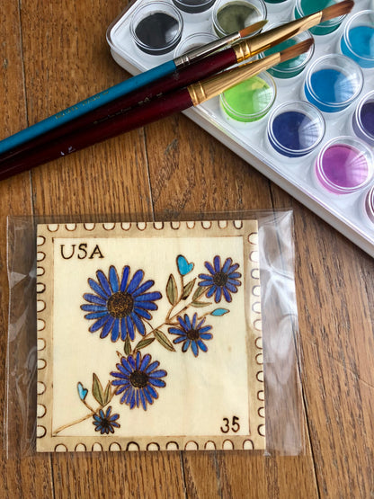 Blue Flower Stamp
