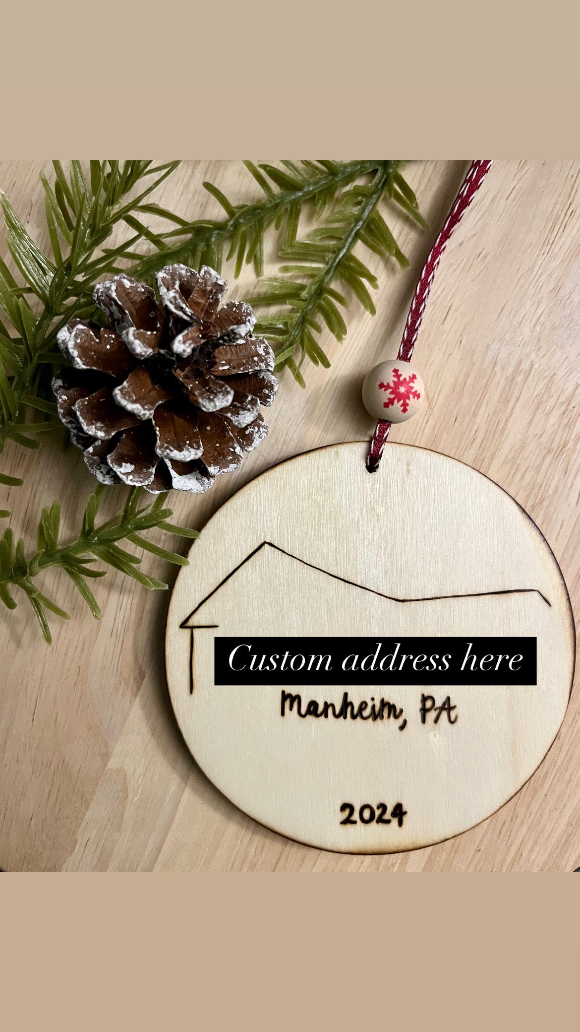 Custom Home Address Ornament