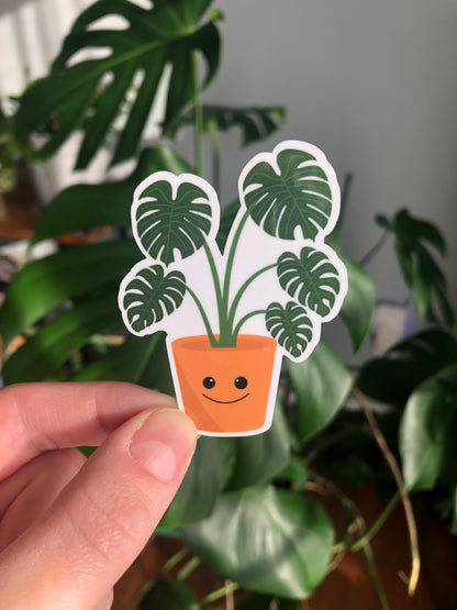 Happy Monstera Sticker