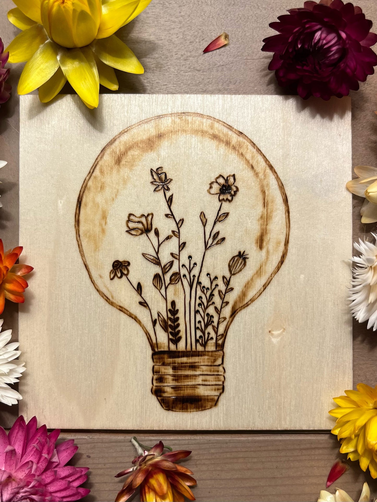 Floral Lightbulb Sticker