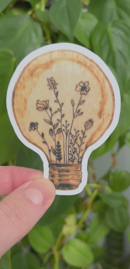 Floral Lightbulb Sticker